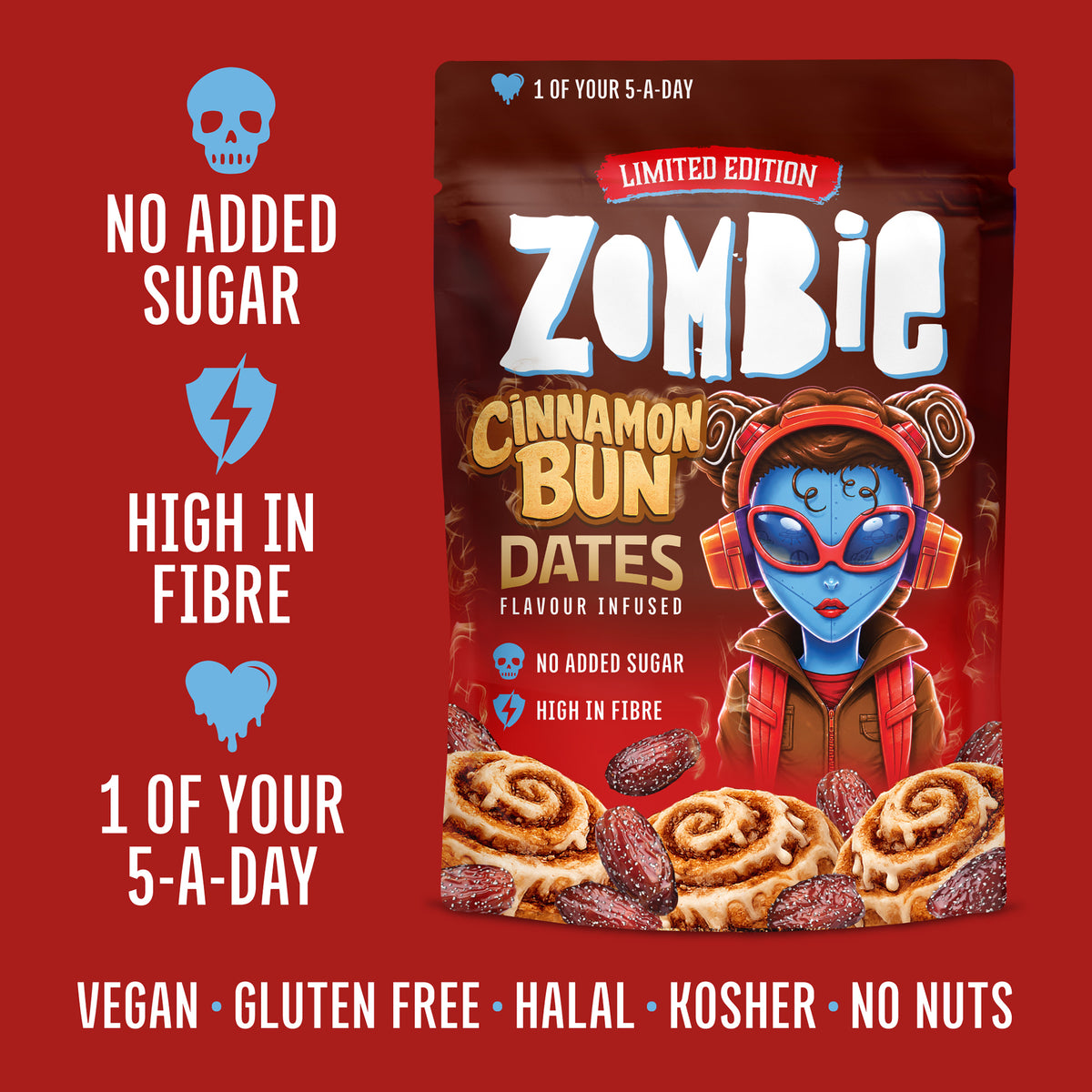 Zombie Cinnamon Bun Dates - 10 x 45g