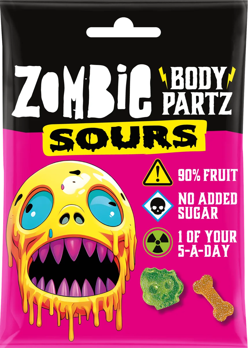 Zombie Body Partz Sours gummies bag