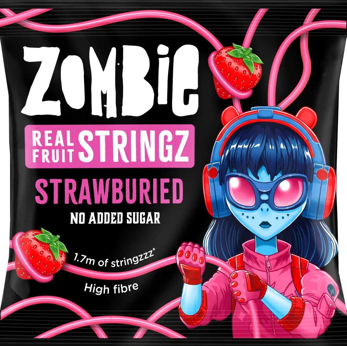 Zombie Strawburied Real Fruit Stringz bag