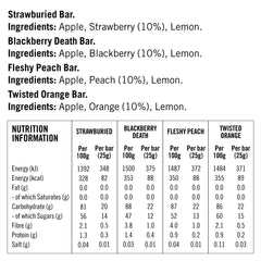 Zombie Fruit Bars Fruity ingredients and nutritional information
