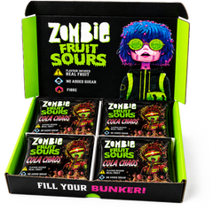 Zombie Cola Chaos Fruit Sours box of 20 bags